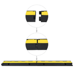 vidaXL Dosso Passacavi con 1 Canale in Gomma 100 cm