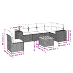 vidaXL Set Divani da Giardino 7 pz con Cuscini Grigio in Polyrattan