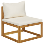 vidaXL Set Divani da Giardino 5 pz con Cuscini Crema in Legno Acacia