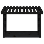 Portalegna Nero 108x64,5x78 cm in Legno Massello di Pino