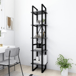 vidaXL Libreria a 5 Ripiani Grigia 40x30x175 cm in Legno Multistrato