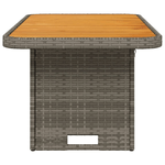 vidaXL Tavolo Giardino Grigio 90x55x71 cm in Polyrattan e Legno Acacia