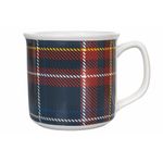 Mug 350 ml in new bone china, Tartan Blu Set 4 pz