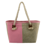 Vacchetti Borsa paglia africa rosa cm43x19h27