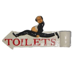 Vacchetti Targhetta birreria "toilets" uomo cm60x28/53 da appendere/ scritta doppia