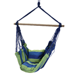 Vacchetti Sedia dondolo tessuto righe blu e verde c/ 2 cuscini cm100x130