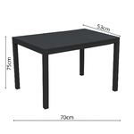 Vacchetti Tavolo alluminio sullivan antracite rettangolare cm70x53h75