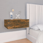 Comodino Pensile Rovere Fumo 40x30x15 cm in Legno ingegnerizzato