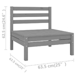 vidaXL Set Salotto da Giardino 9 pz in Legno Massello di Pino Grigio