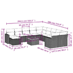 vidaXL Set Divani da Giardino 12 pz con Cuscini Grigio in Polyrattan