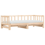 Divano Letto con Letto Estraibile 80x200cm Legno Massello Pino