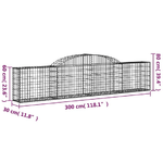 vidaXL Cesti Gabbioni ad Arco 15 pz 300x30x60/80 cm Ferro Zincato