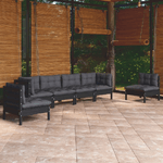 vidaXL Set Divani da Giardino 6 pz con Cuscini Legno Massello di Pino