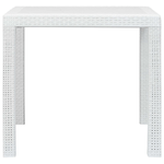 Tavolo da Giardino Bianco 79x79x72 cm in Plastica Stile Rattan