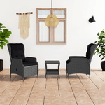 vidaXL Set Divani da Giardino 3 pz con Cuscini Polyrattan Grigio Scuro