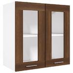 vidaXL Pensile in Vetro Rovere Marrone 60x31x60 cm Legno ingegnerizzato