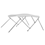 Bimini di Prua con Tendalino a 3 Archi Bianco 183x180x137 cm