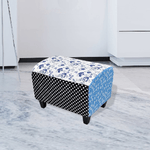 vidaXL Sgabello Patchwork Blu e Bianco