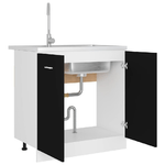 vidaXL Armadio Inferiore per Lavabo Nero 80x46x81,5 cm in Truciolato