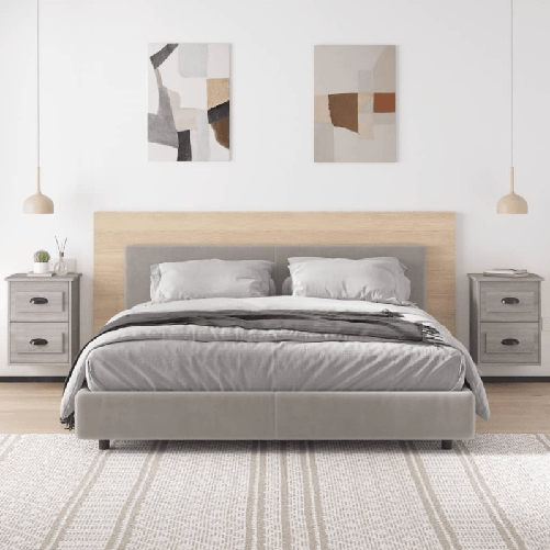 vidaXL Comodini a Parete 2 pz Grigio Sonoma 41,5x36x53 cm