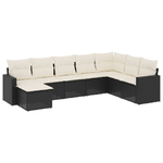 vidaXL Set Divani da Giardino con Cuscini 8 pz Nero in Polyrattan