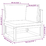 vidaXL Set Salotto Giardino 9pz Cuscini Grigio Chiaro Legno Massello