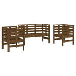 vidaXL Set Salotto da Giardino 3 pz Miele in Legno Massello di Pino