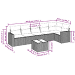 vidaXL Set Divani da Giardino 7 pz con Cuscini Beige in Polyrattan