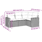 vidaXL Set Divano da Giardino 4 pz con Cuscini Beige in Polyrattan