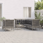 vidaXL Set Divani da Giardino 8 pz con Cuscini in Polyrattan Grigio