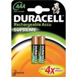 Duracell Supreme 1000MAH Batterie Ricaricabili AAA Ministilo X2