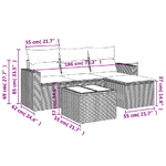 vidaXL Set Divano da Giardino 5 pz con Cuscini Beige in Polyrattan