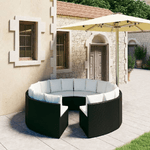 vidaXL Set Divani da Giardino 8 pz con Cuscini in Polyrattan Nero