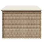 vidaXL Sgabello Giardino con Cuscino Beige 55x55x37 cm in Polyrattan