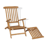 vidaXL Sedia da Esterno con Poggiapiedi in Massello di Teak