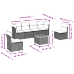 vidaXL Set Divani da Giardino 7 pz con Cuscini Beige in Polyrattan