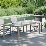 vidaXL Tavolo Giardino Grigio 190x90x75 cm Vetro Temperato Polyrattan