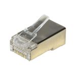 Link confezione 100 connettori 8 poli cat 6 schermato rj45 con inserto per cavo flessibile