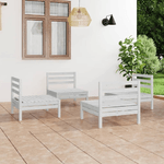 vidaXL Set Divani da Giardino 4 pz Bianco in Legno Massello di Pino