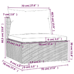 vidaXL Set Divani da Giardino 7 pz con Cuscini in Polyrattan Marrone