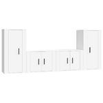 Set di Mobili Porta TV 4 pz Bianco in Legno ingegnerizzato