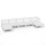 vidaXL Set Salotto da Giardino 7 pz in Legno Massello di Pino Bianco