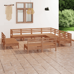 vidaXL Set Salotto da Giardino 11 pz in Legno Massello di Pino Miele