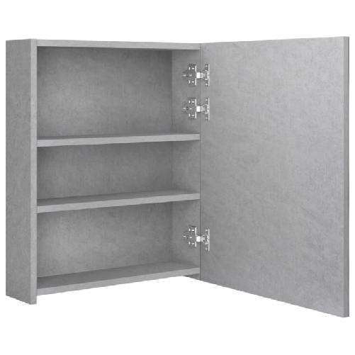 vidaXL Armadietto Bagno con Specchio e LED Grigio Cemento 50x14x60 cm
