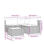 vidaXL Set Divani da Giardino 4 pz con Cuscini Nero in Polyrattan