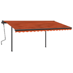 Tenda Automatica Sensore Vento e LED 4,5x3,5 m Arancio Marrone