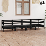 vidaXL Set Divani da Giardino 4 pz Nero in Legno Massello di Pino