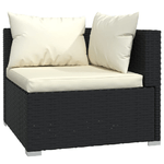 vidaXL Set Divani da Giardino 6 pz con Cuscini in Polyrattan Nero