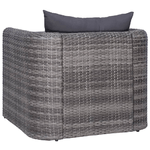 vidaXL Sedia da Giardino con Cuscini in Polyrattan Grigio