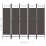 vidaXL Paravento a 5 Pannelli Antracite 200x180 cm